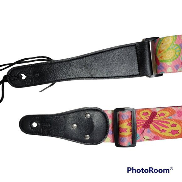 Art Tribute Guitar Strap Girls Kids Adjustable SUPER STAR Pink Butterfly Music - Picture 10 of 10